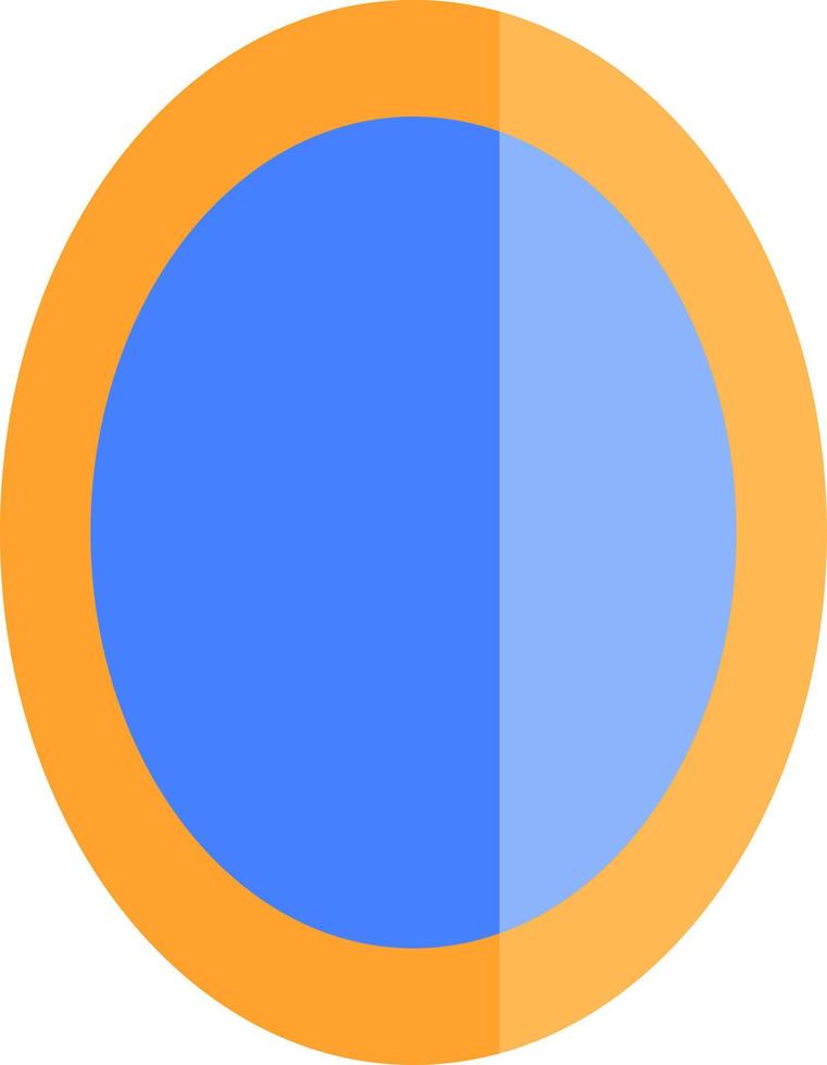 gul cirkel spegel, illustration, vektor, på en vit bakgrund. vektor