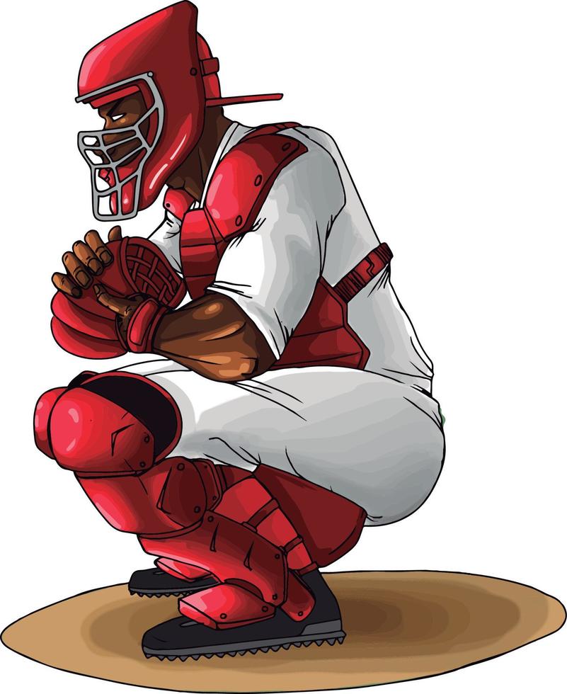 baseboll fångare, illustration, vektor på vit bakgrund.