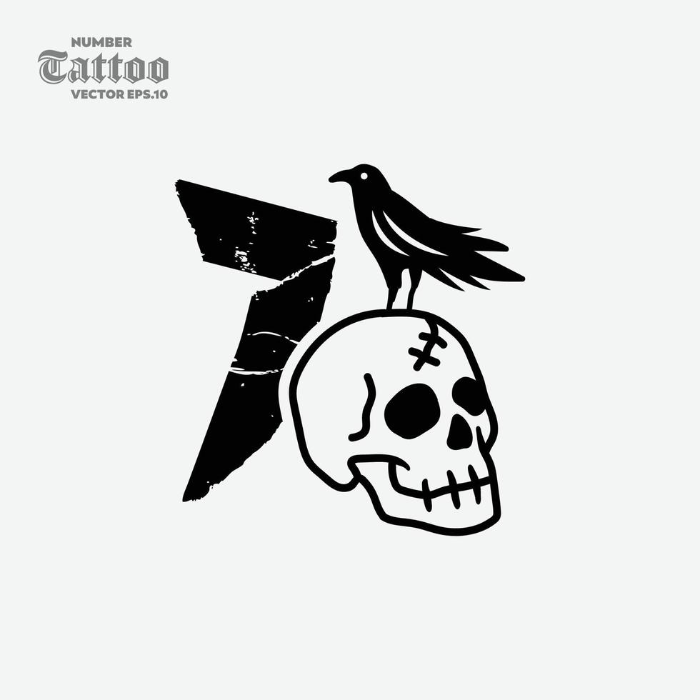 Totenkopf-Logo Nummer 7 vektor