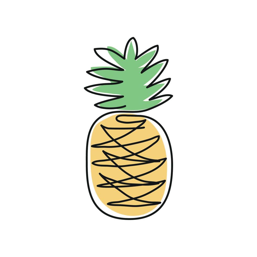 Ananasfrucht Strichzeichnung vektor
