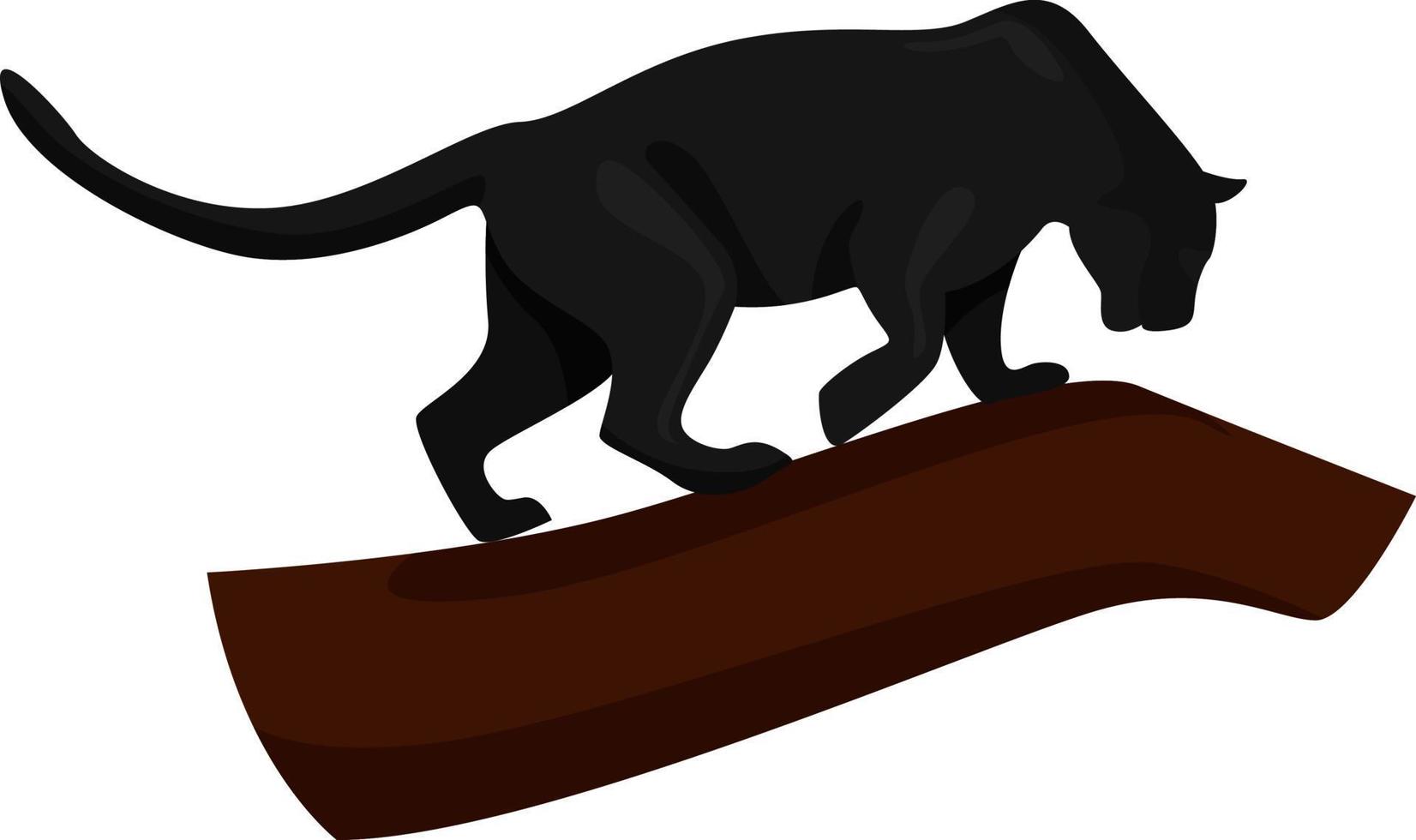 schwarzer Panther, Illustration, Vektor auf weißem Hintergrund