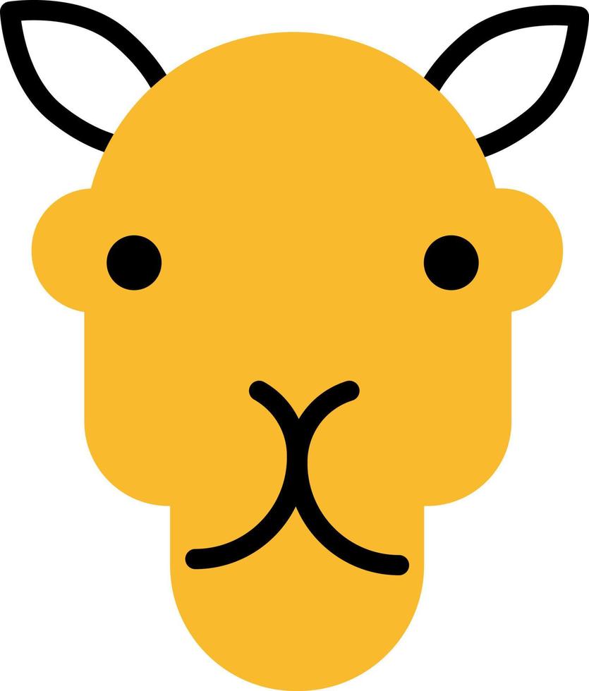 gul kamel, illustration, vektor på en vit bakgrund.