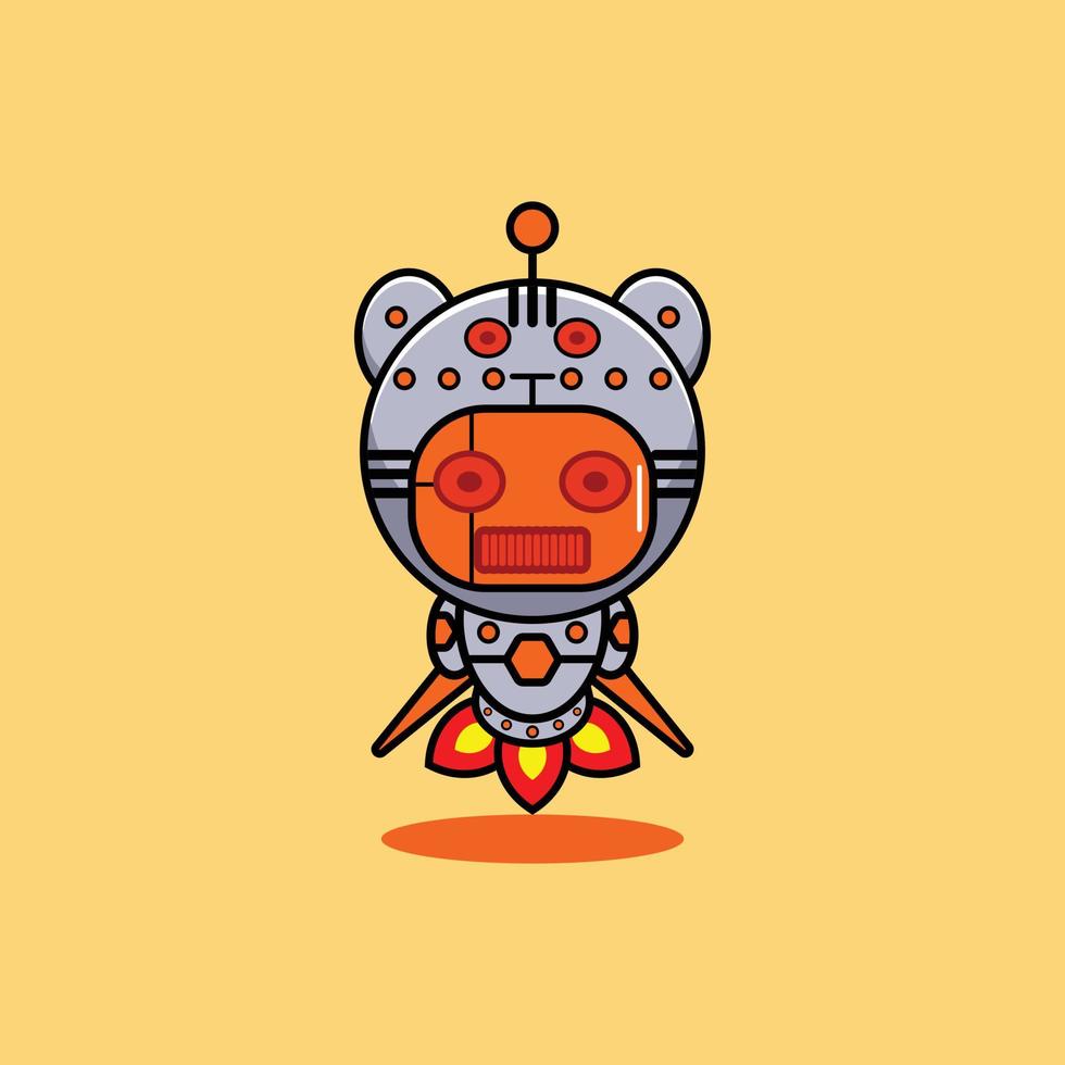 vektor illustration av tecknad serie karaktär maskot kostym djur- raket söt robot tiger