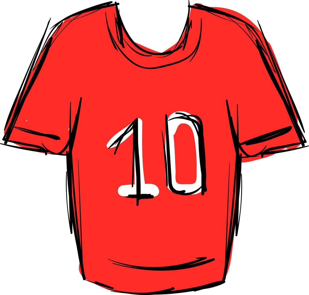 rotes Hemd, Illustration, Vektor auf weißem Hintergrund.