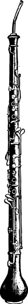 Oboe d amore, Vintage-Illustration. vektor
