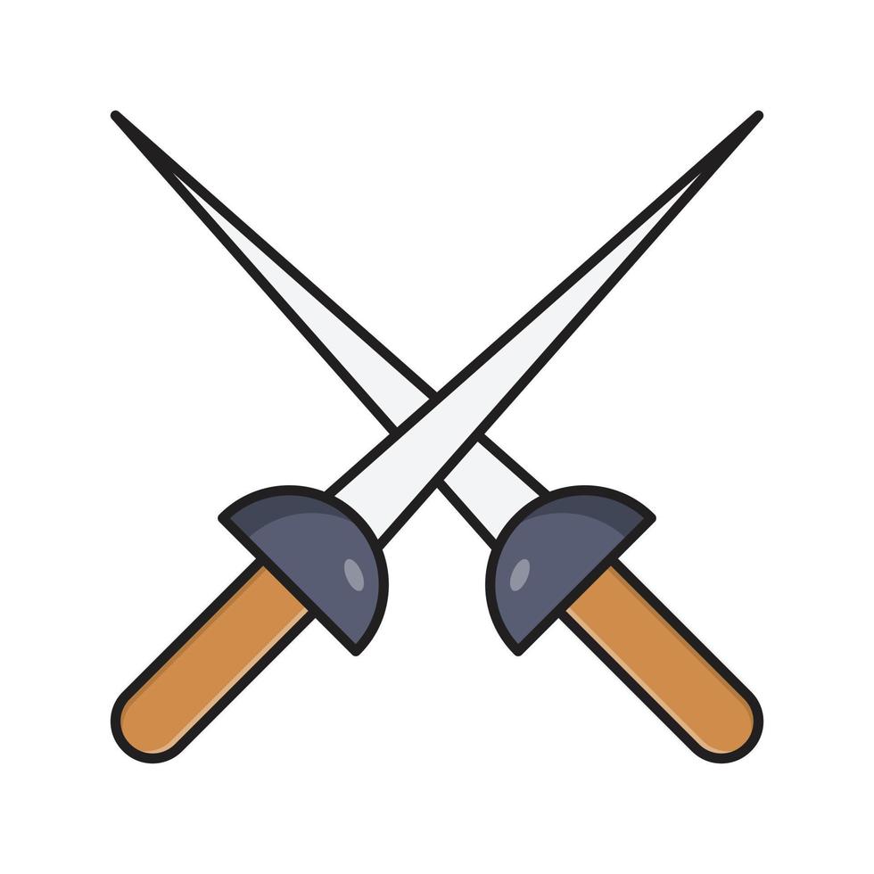 Schwerter-Vektorillustration auf einem Hintergrund. Premium-Qualitätssymbole. Vektorsymbole für Konzept und Grafikdesign. vektor