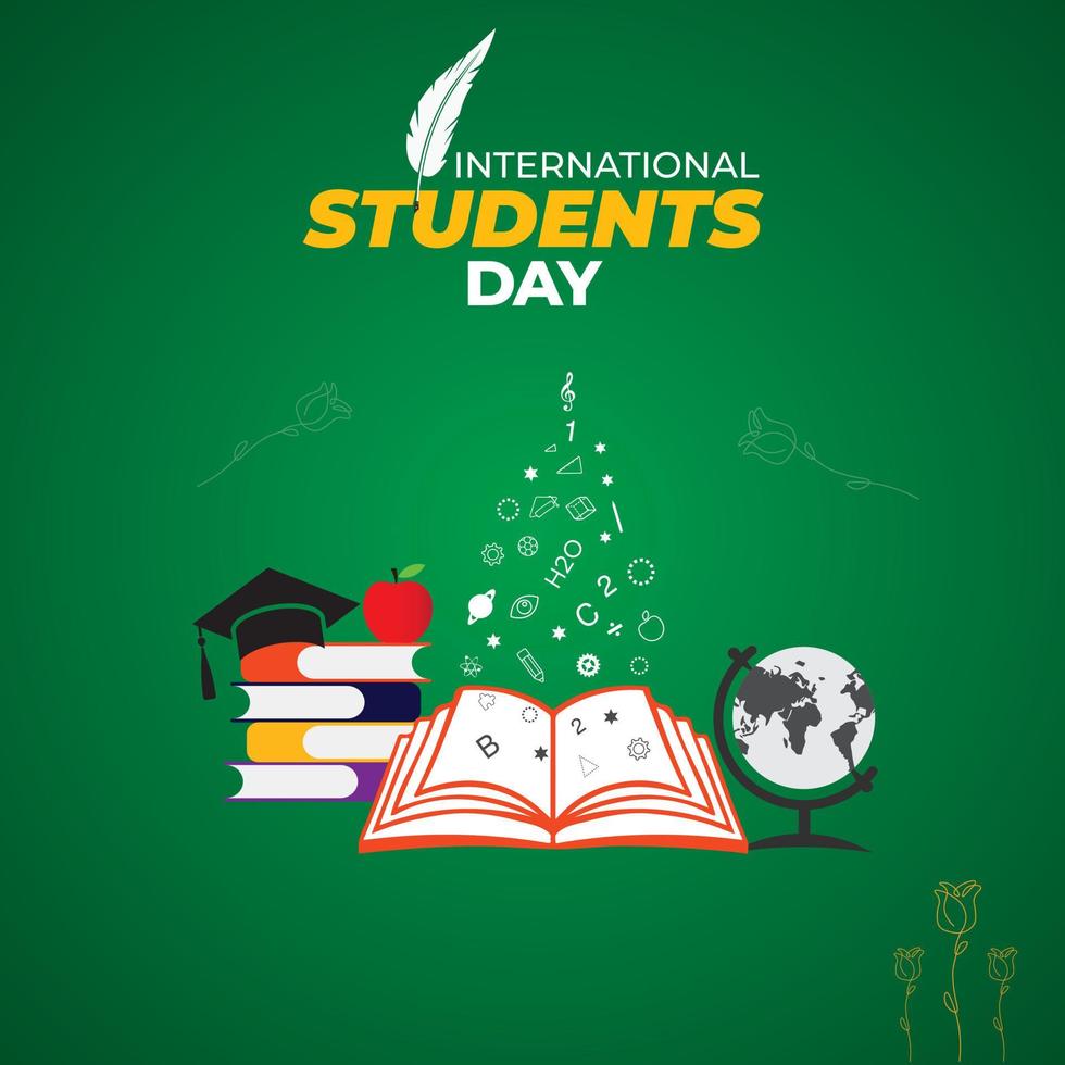 internationell studenter dag. november 17. värld studenter dag begrepp. mall för bakgrund, baner, kort, affisch. vektor illustration.