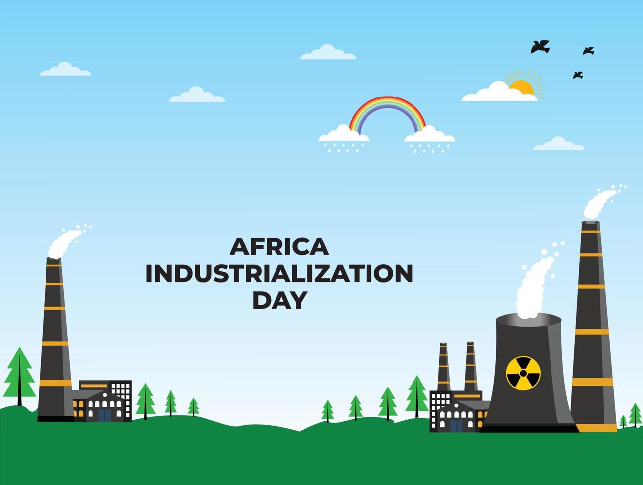 afrika industrialisering dag, på november 20:e. grön industriell begrepp. mall för bakgrund, baner, kort, affisch. vektor illustration.