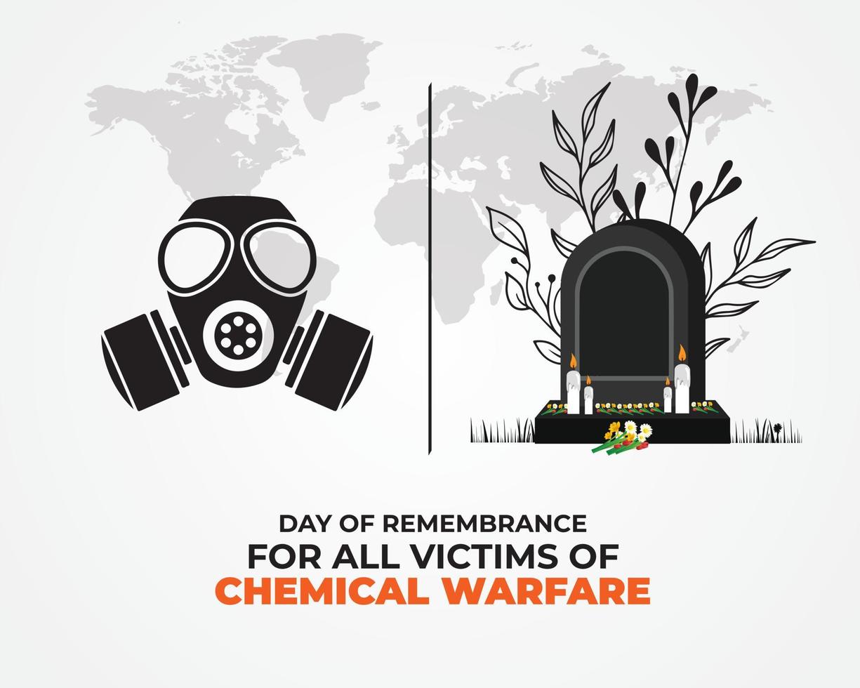 Gedenktag für alle Opfer chemischer Kriegsführung. vorlage für hintergrund, banner, karte, poster. Vektor-Illustration. vektor