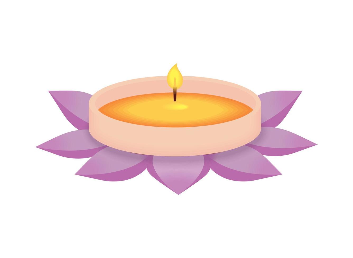 Lotus mit Kerze vektor