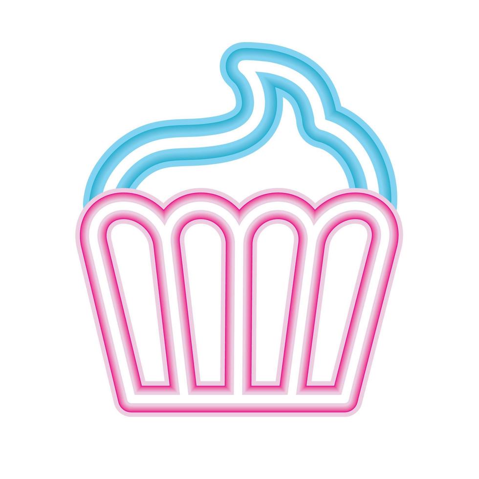 Party-Neon-Cupcake vektor