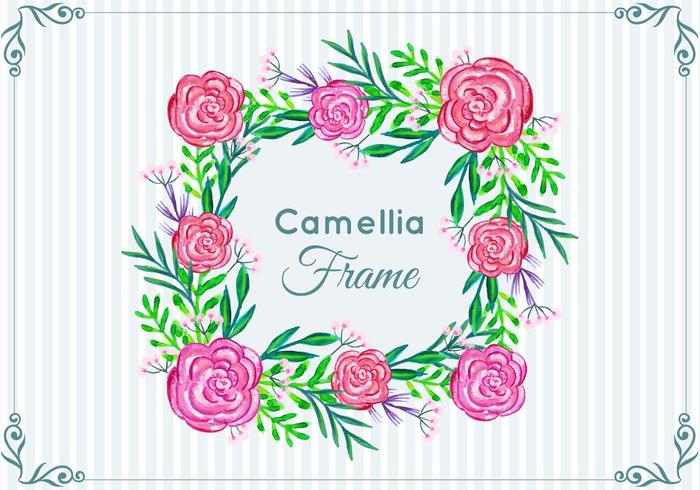 Vackra Gratis Vector Camellia Frame