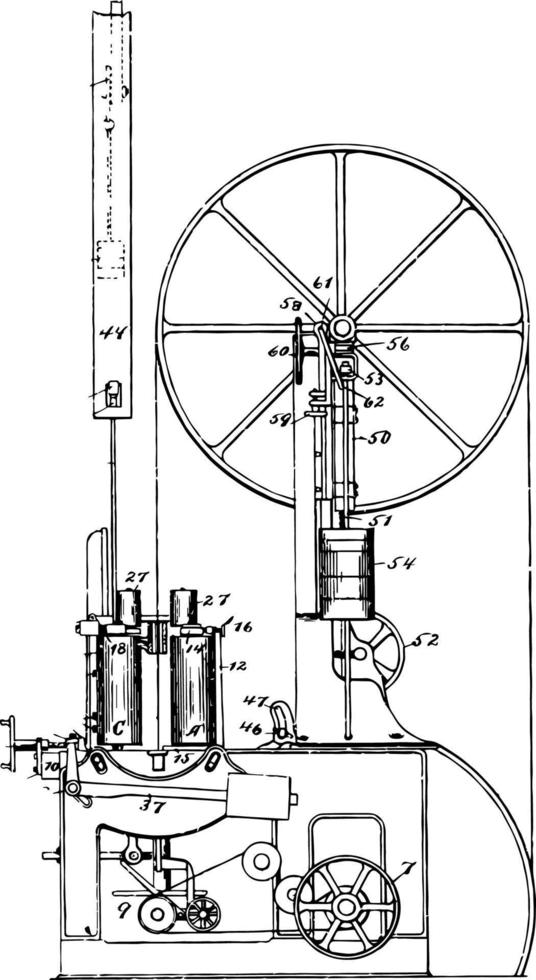 bandsäge vintage illustration. vektor