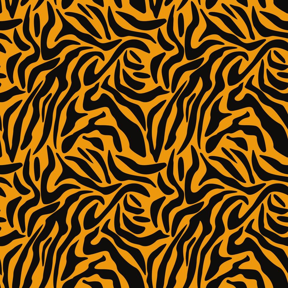 abstrakt design av en sömlös mönster tillverkad av vild djur- hud. tiger, jaguar, leopard, gepard, panter päls. svart och vit sömlös kamouflage bakgrund. vektor mönster av tiger hud.