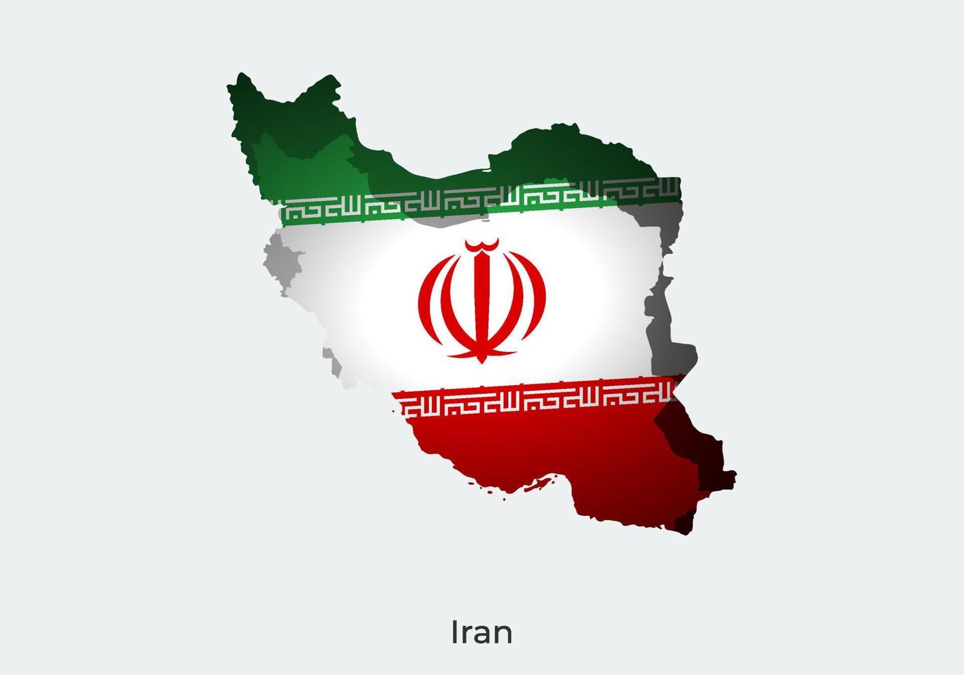 Iran-Flagge. Papierschnitt-Design der offiziellen Weltflagge. geeignet für Banner, Hintergrund, Poster, Jubiläumsvorlage, Festivalurlaub, unabhängiger Tag. Vektor eps 10