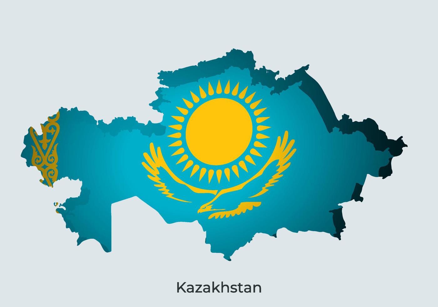 kazakhstan flagga. papper skära stil design av officiell värld flagga. passa för baner, bakgrund, affisch, årsdag mall, festival Semester, oberoende dag. vektor eps 10