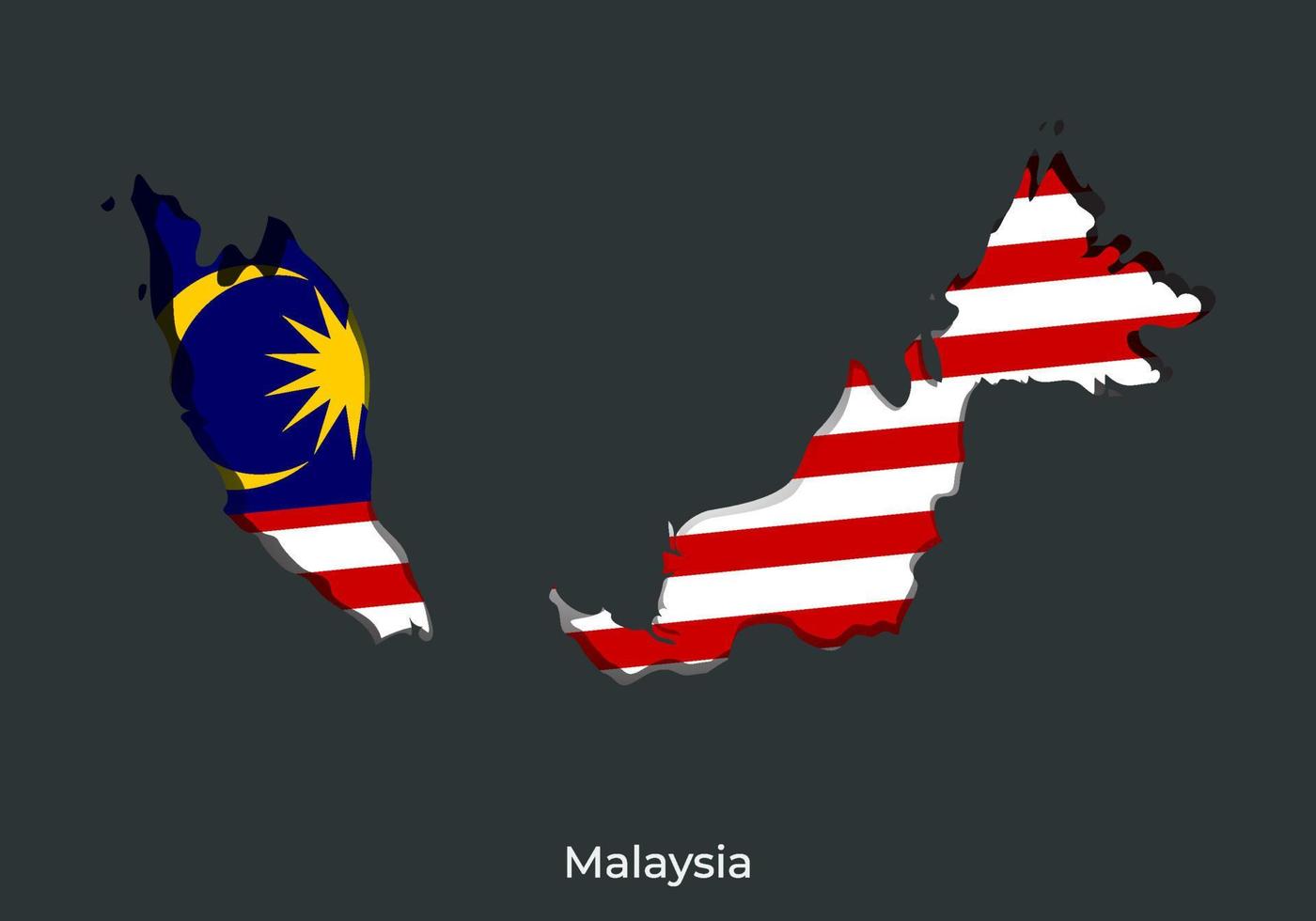 malaysia flagga. papper skära stil design av officiell värld flagga. passa för baner, bakgrund, affisch, årsdag mall, festival Semester, oberoende dag. vektor eps 10
