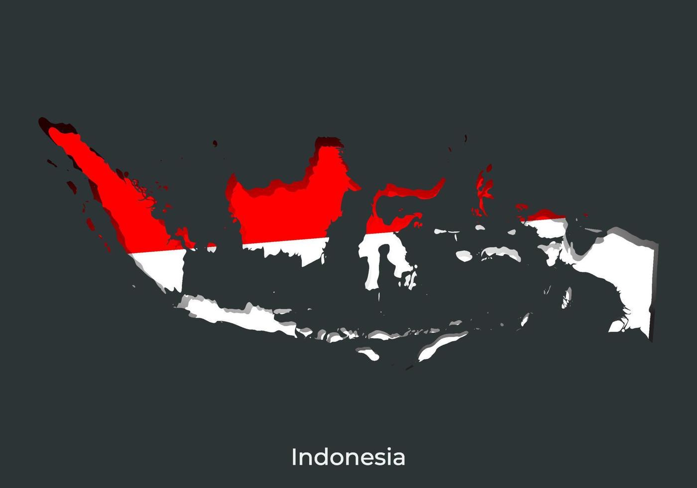 Indonesien-Flagge. Papierschnitt-Design der offiziellen Weltflagge. geeignet für Banner, Hintergrund, Poster, Jubiläumsvorlage, Festivalurlaub, unabhängiger Tag. Vektor eps 10