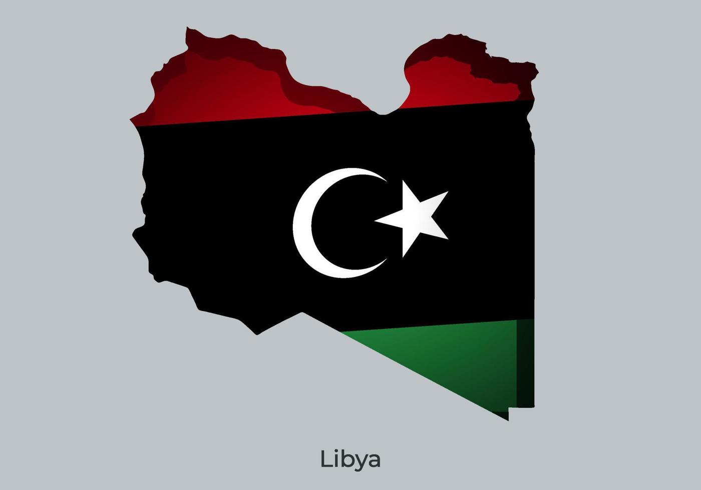 Libyen-Flagge. Papierschnitt-Design der offiziellen Weltflagge. geeignet für Banner, Hintergrund, Poster, Jubiläumsvorlage, Festivalurlaub, unabhängiger Tag. Vektor eps 10