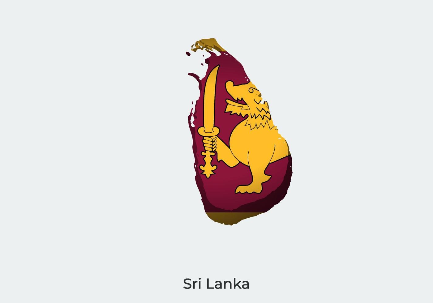 Sri-Lanka-Flagge. Papierschnitt-Design der offiziellen Weltflagge. Kartenkonzept. geeignet für Banner, Hintergrund, Poster, Jubiläumsvorlage, Festivalurlaub, unabhängiger Tag. Vektor eps 10