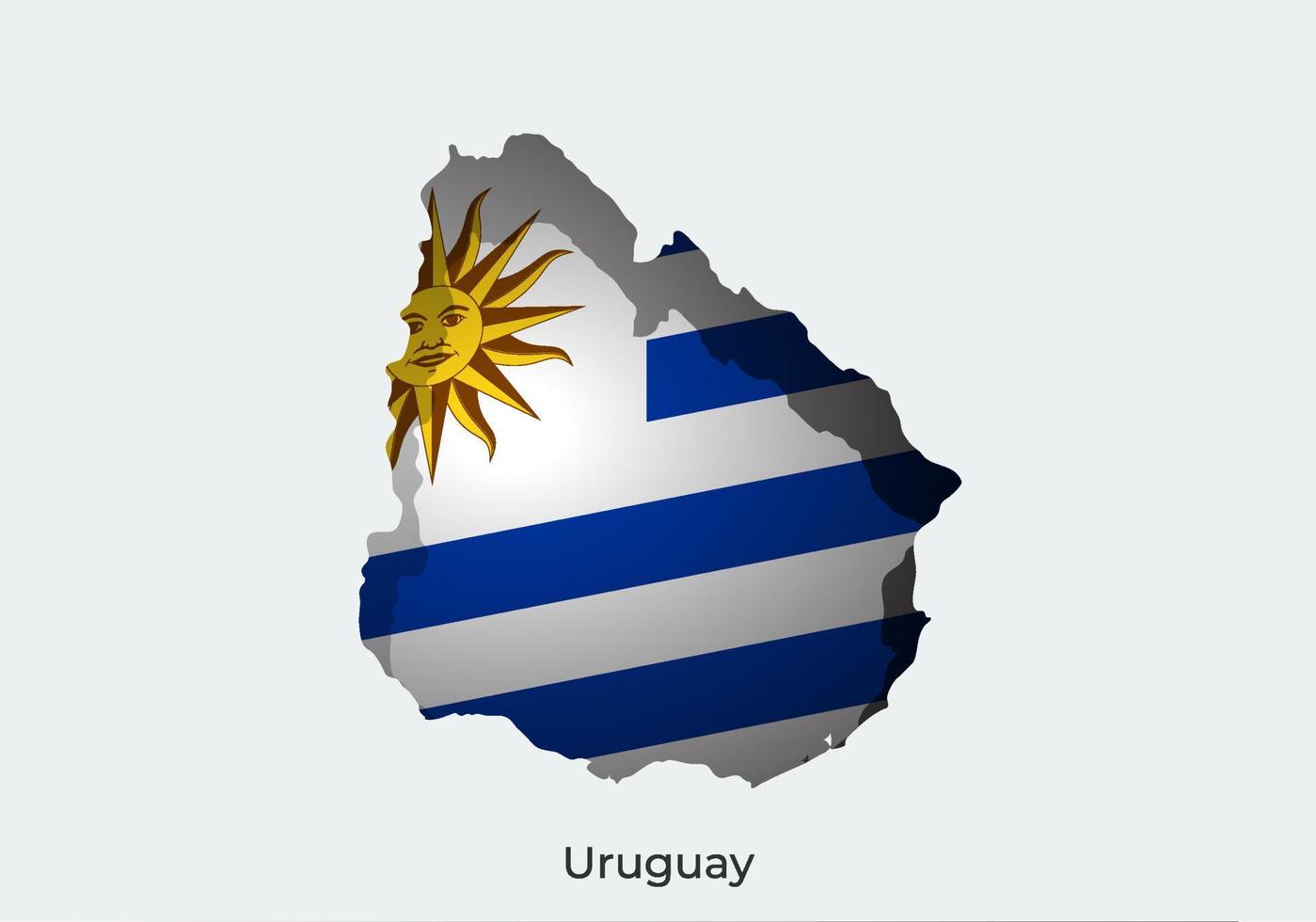 Uruguay-Flagge. Papierschnitt-Design der offiziellen Weltflagge. Kartenkonzept. geeignet für Banner, Hintergrund, Poster, Jubiläumsvorlage, Festivalurlaub, unabhängiger Tag. Vektor eps 10