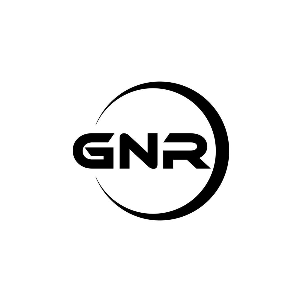 gnr brev logotyp design i illustration. vektor logotyp, kalligrafi mönster för logotyp, affisch, inbjudan, etc.