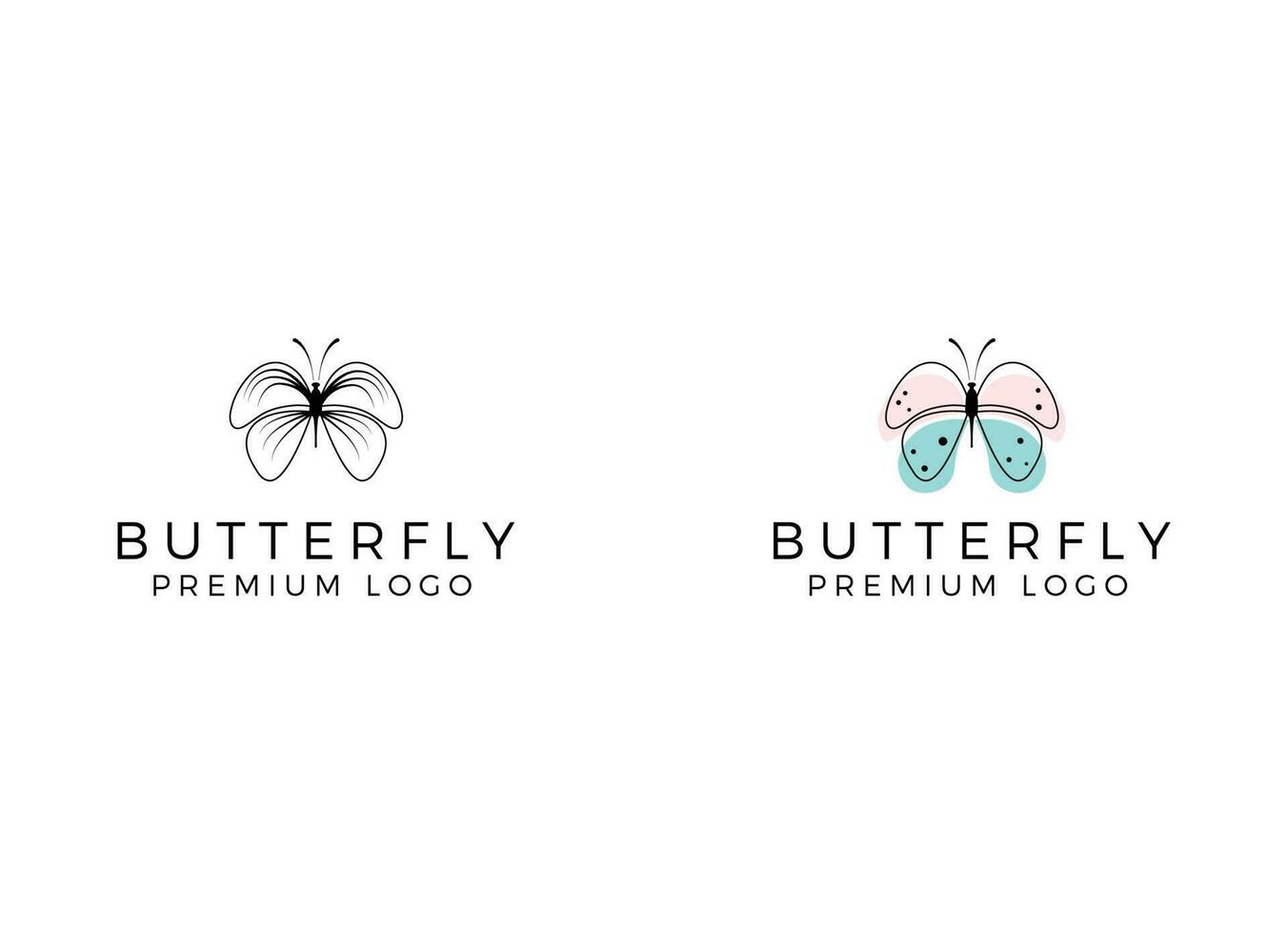 Schmetterling-Logo. Luxuslinie Logo-Design. vektor