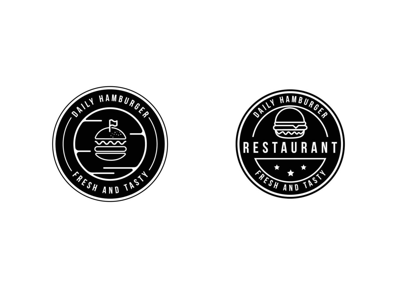Fast-Food-Hamburger-Logo-Design-Vorlage vektor