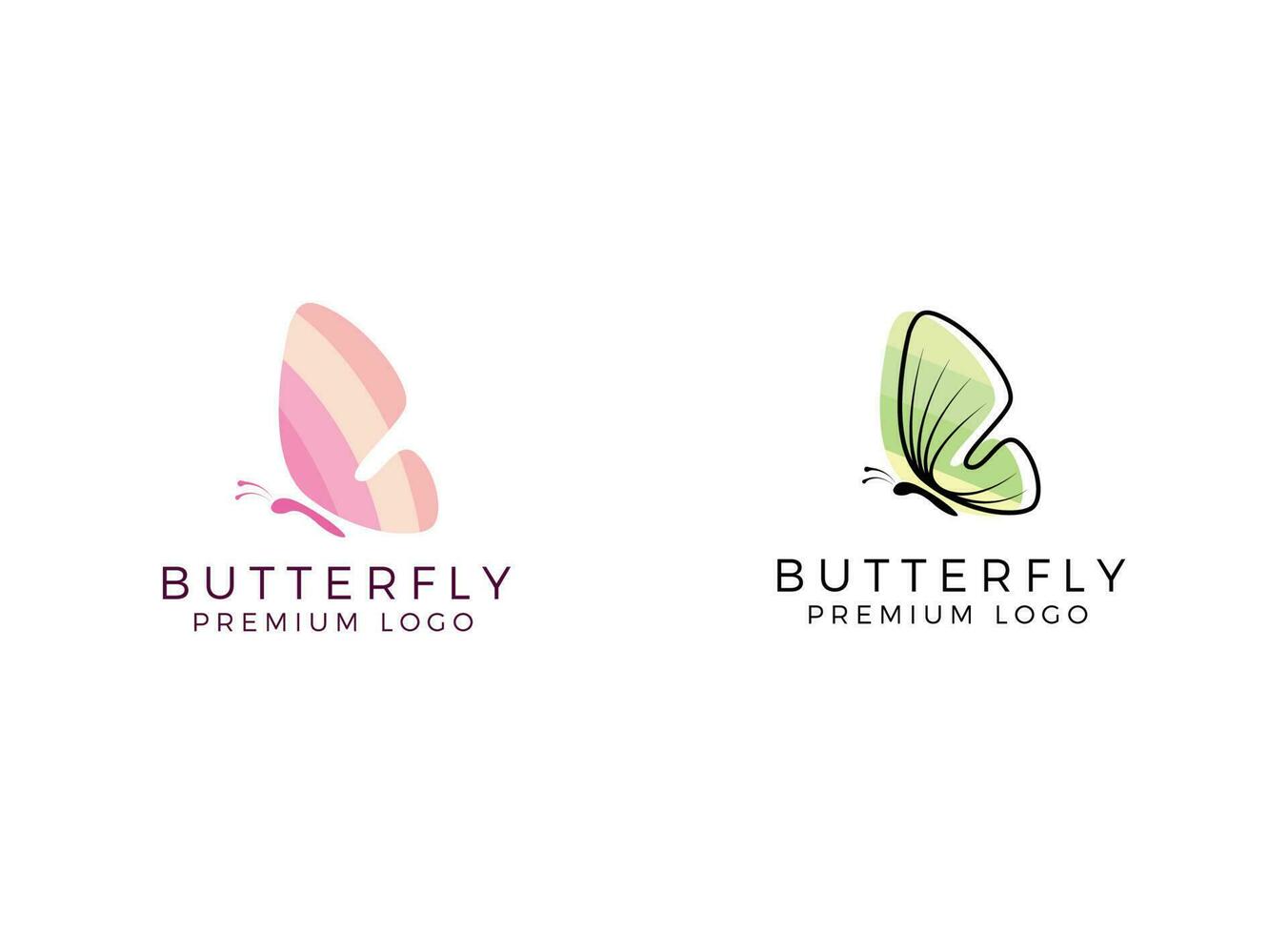 Schmetterling-Logo. Luxuslinie Logo-Design. vektor