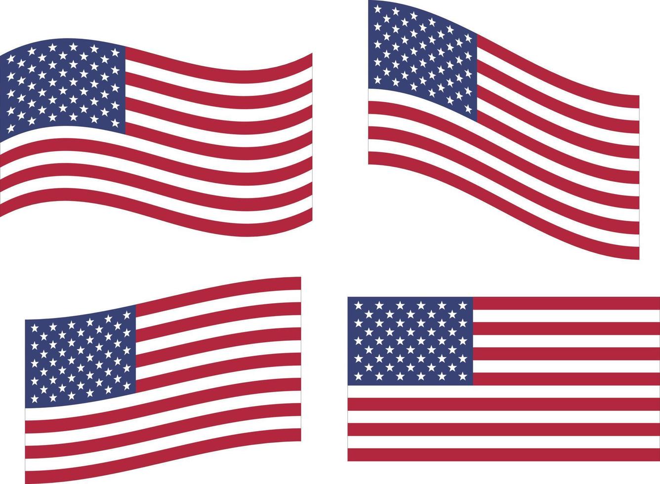 Flagge von Amerika Vektor, flach und winkend, nationales Symbol vektor