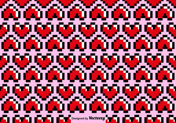 Vector pixelated Herz nahtlose Muster