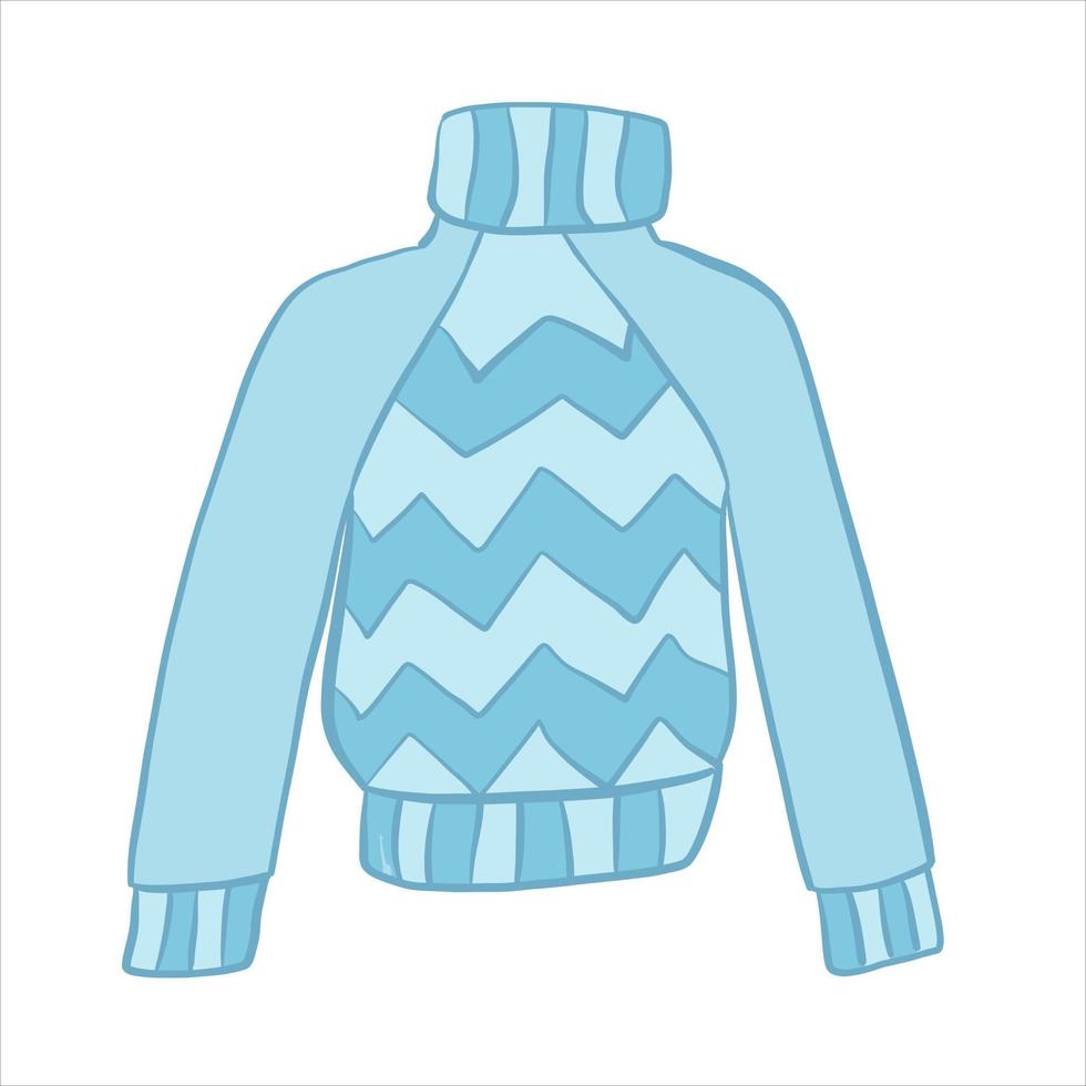 Farbvektorillustration. warmer gestrickter Winterpullover mit Mustern. vektor