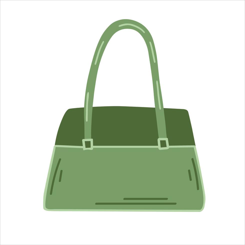 farbige handgezeichnete Vektorillustrationen. Damenmode-Accessoire-Tasche. vektor