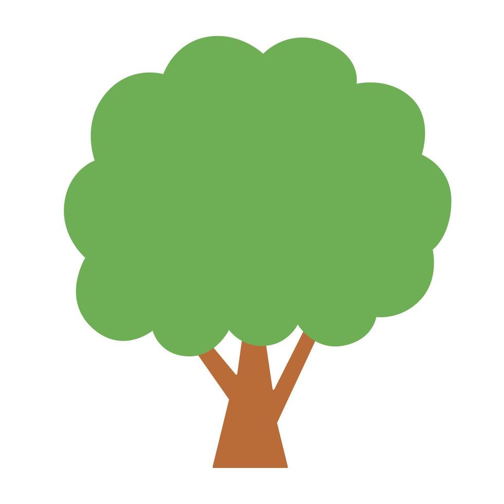 vektor illustration för barn i pastell färger. sommar eller vår grön träd enkel element för logotyp, hälsning, affisch