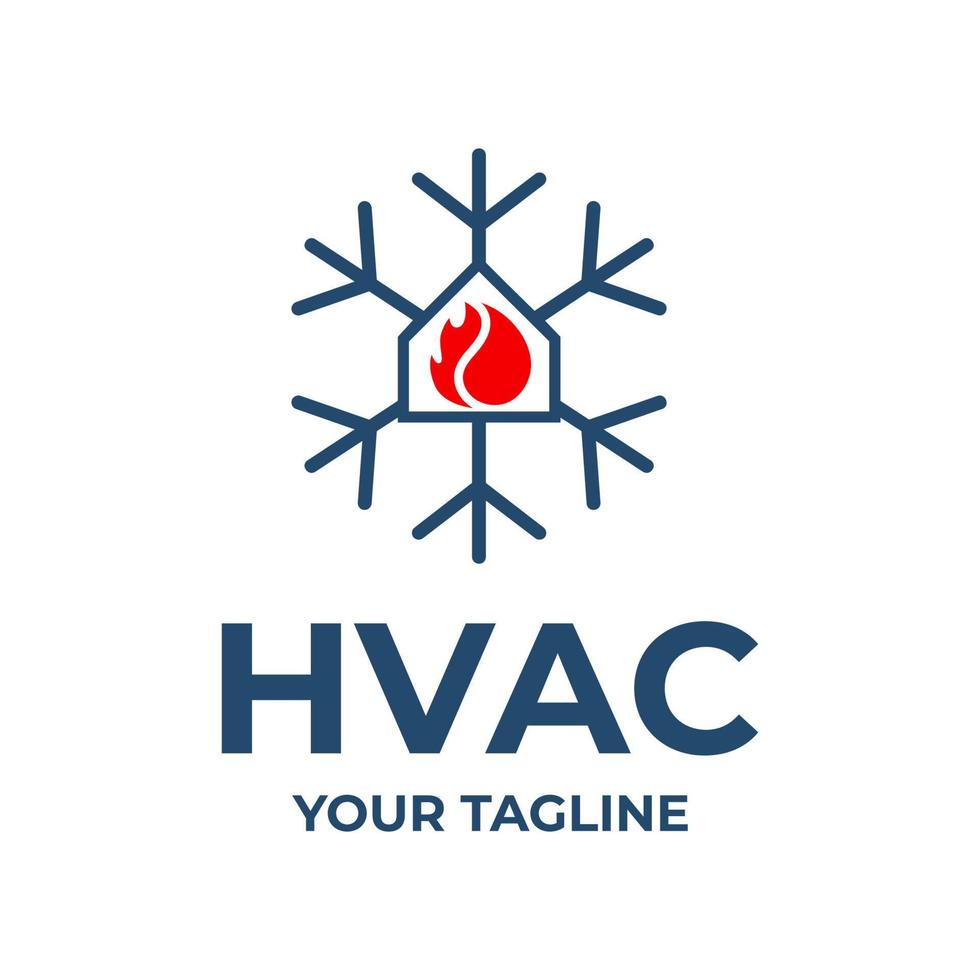 hvac, hausheizung und klimaanlage logo installation vektor