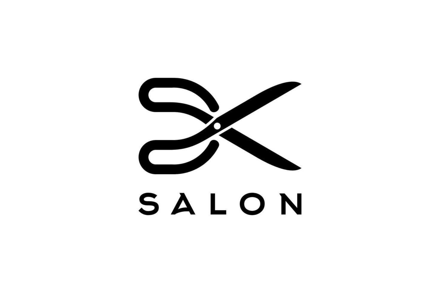 svart scissor salong logotyp begrepp vektor
