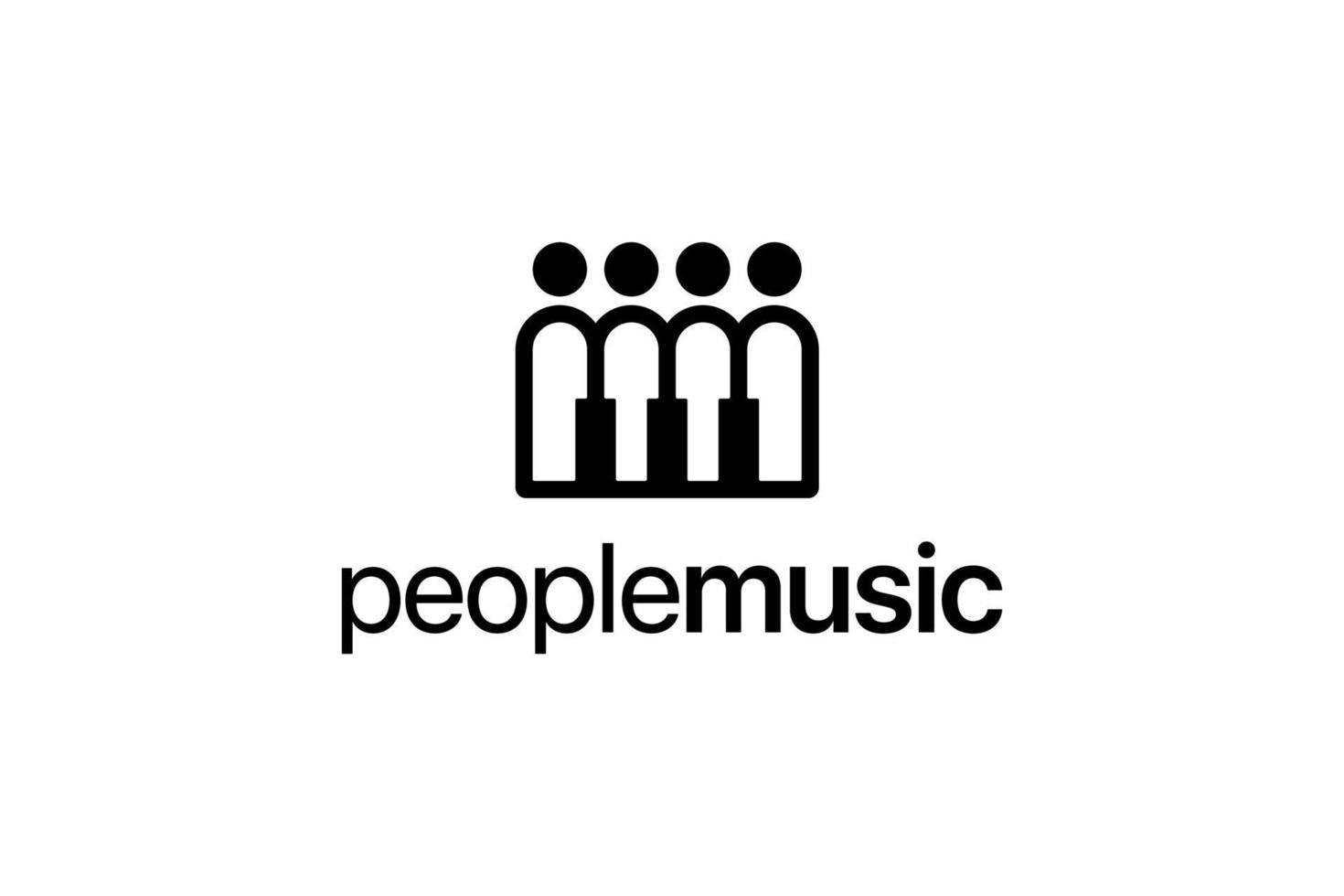 svart människor musik logotyp vektor