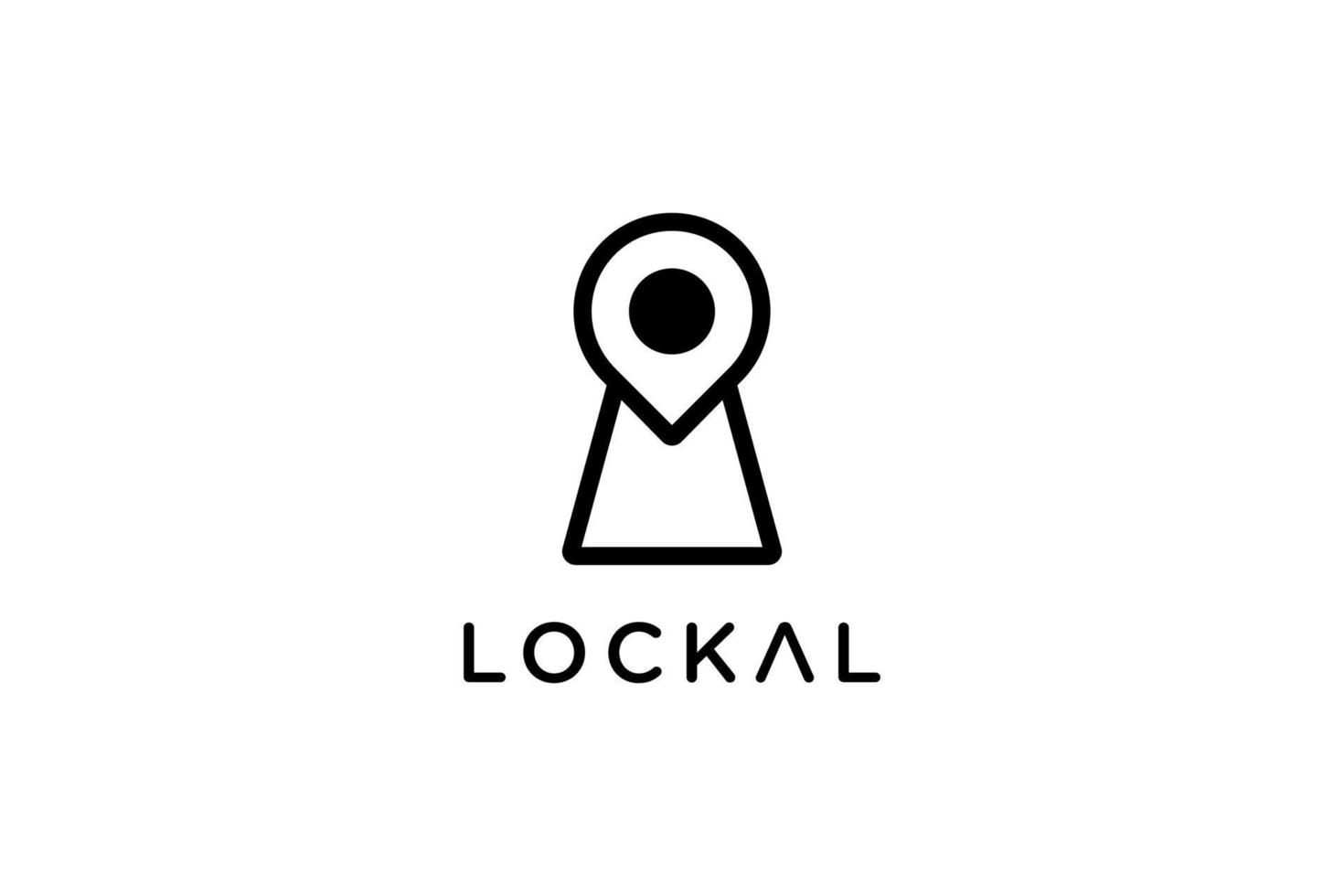 svart linje kreativ lokal- logotyp vektor