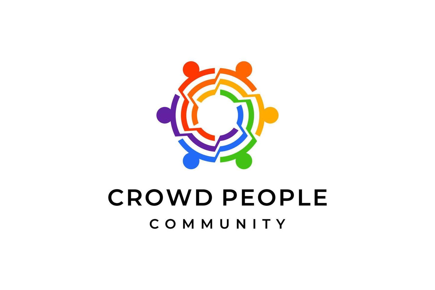 buntes Crowd-Menschen-Community-Logo vektor