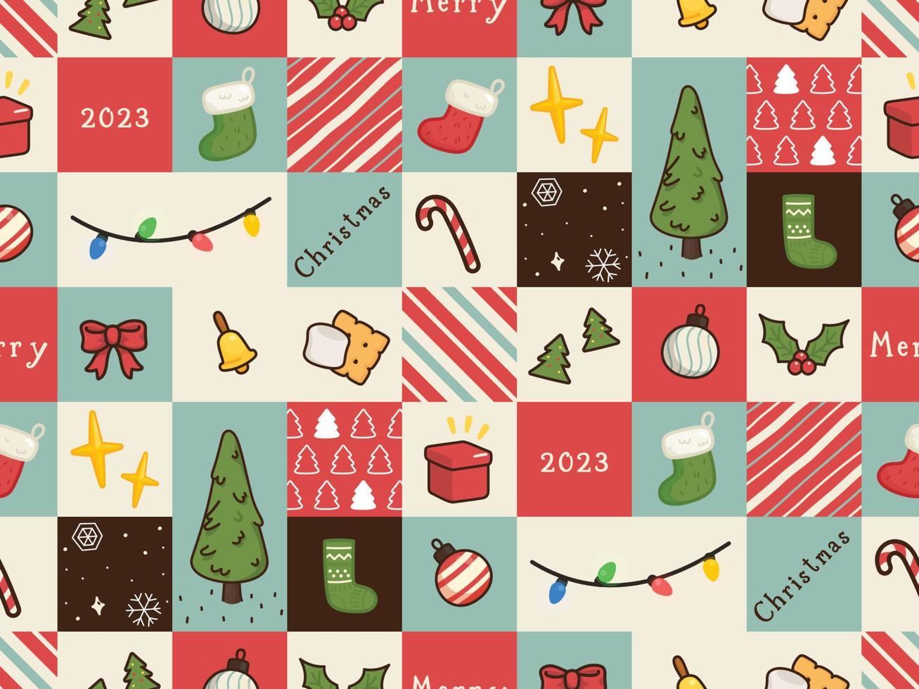 rote und grüne weihnachten nahtlose muster geschenkpapier hintergrundbild vektor