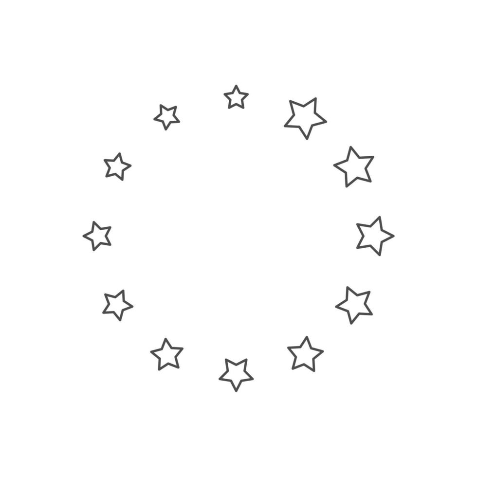 einfaches kreisförmiges Sternsymbol auf weißem Hintergrund vektor