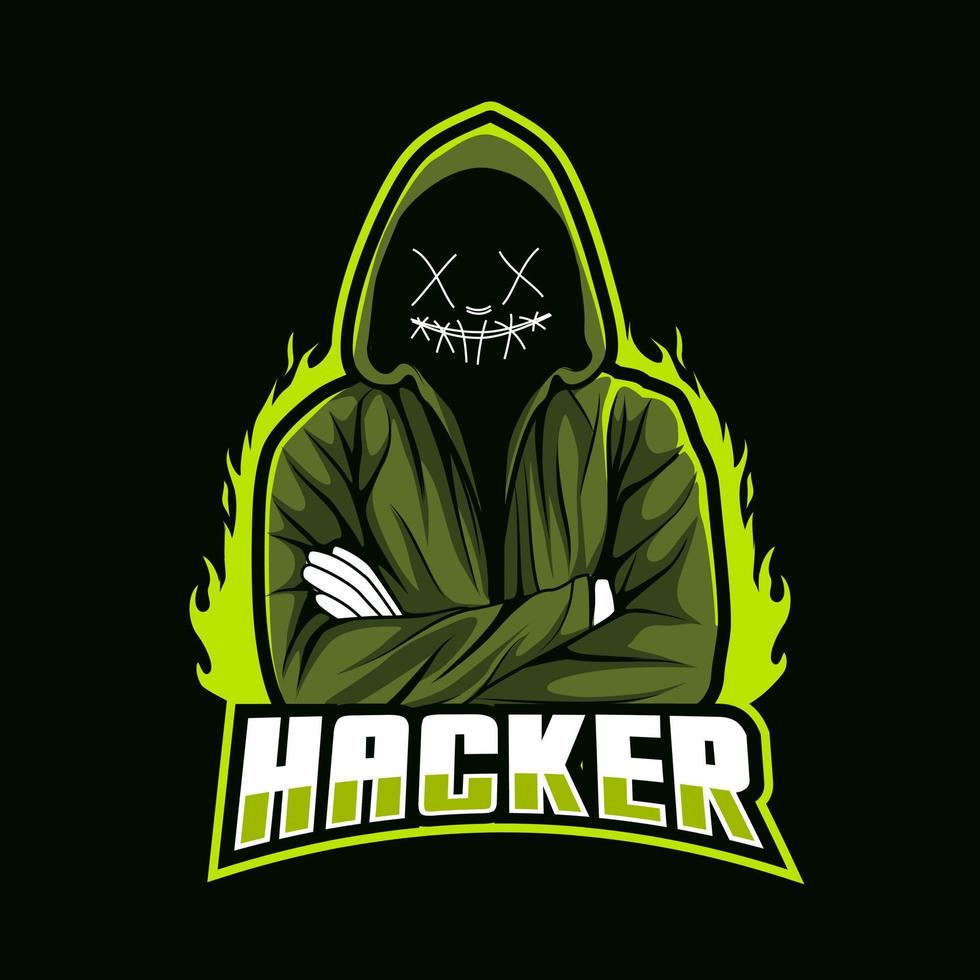 hacker maskot för sport och esports logotyp vektor