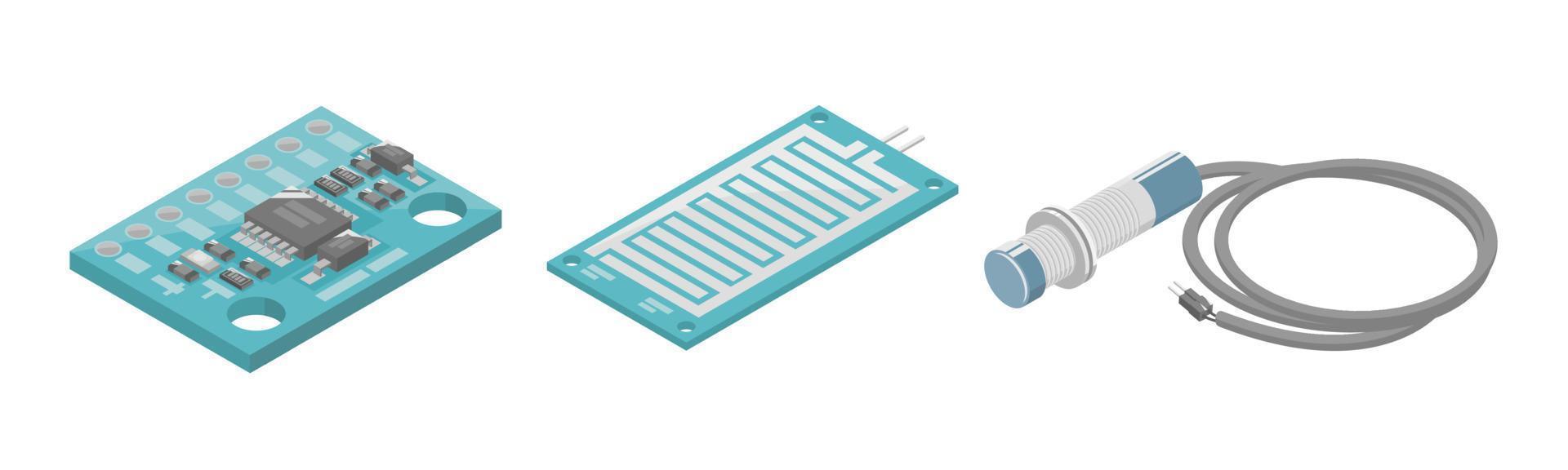 arduino gylo modul sensor mikrocontroller schnittstelle plc industrielle komponente isometrische karikatur vektor
