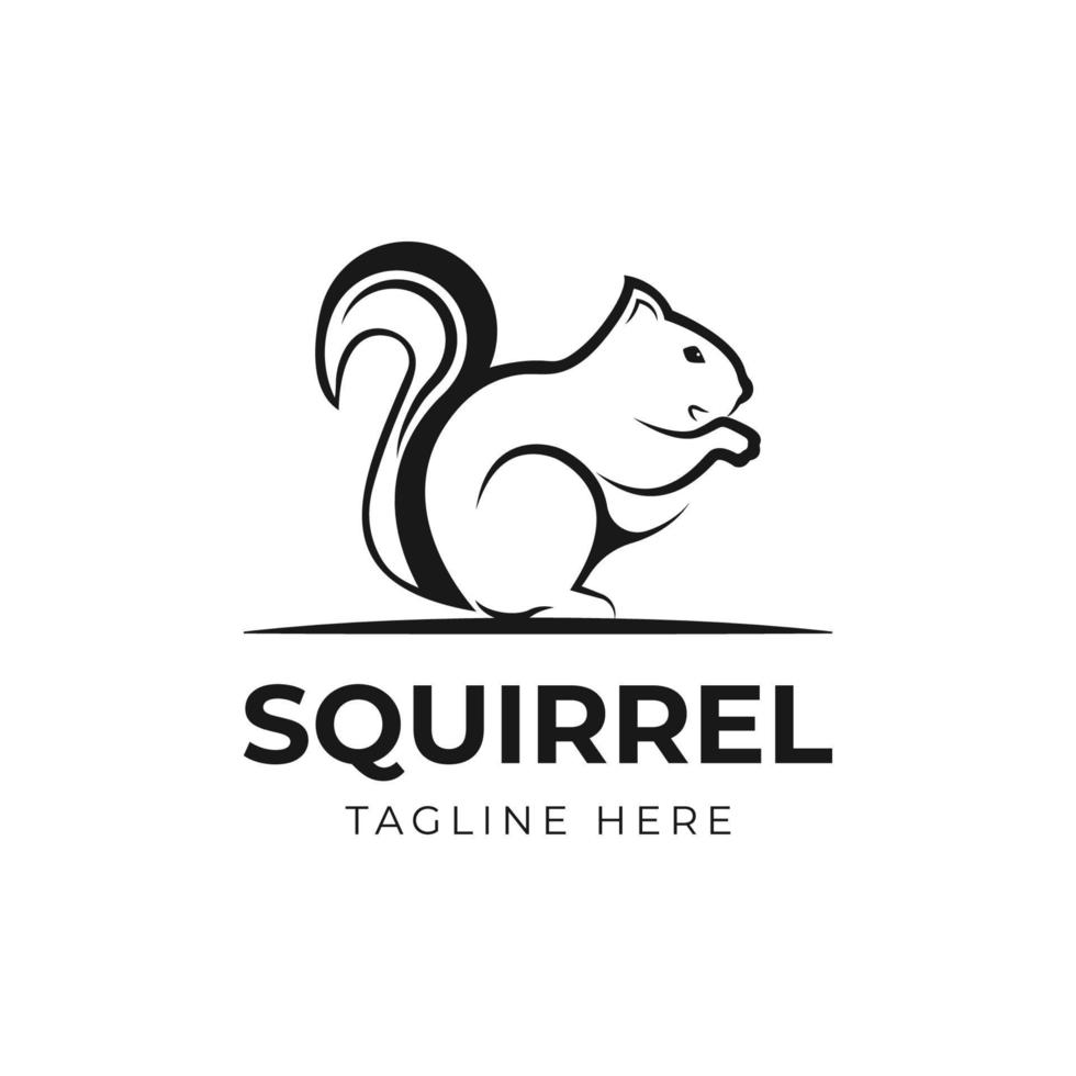 Eichhörnchen-Liniensymbol, Logo isoliert auf weißem Hintergrund vektor