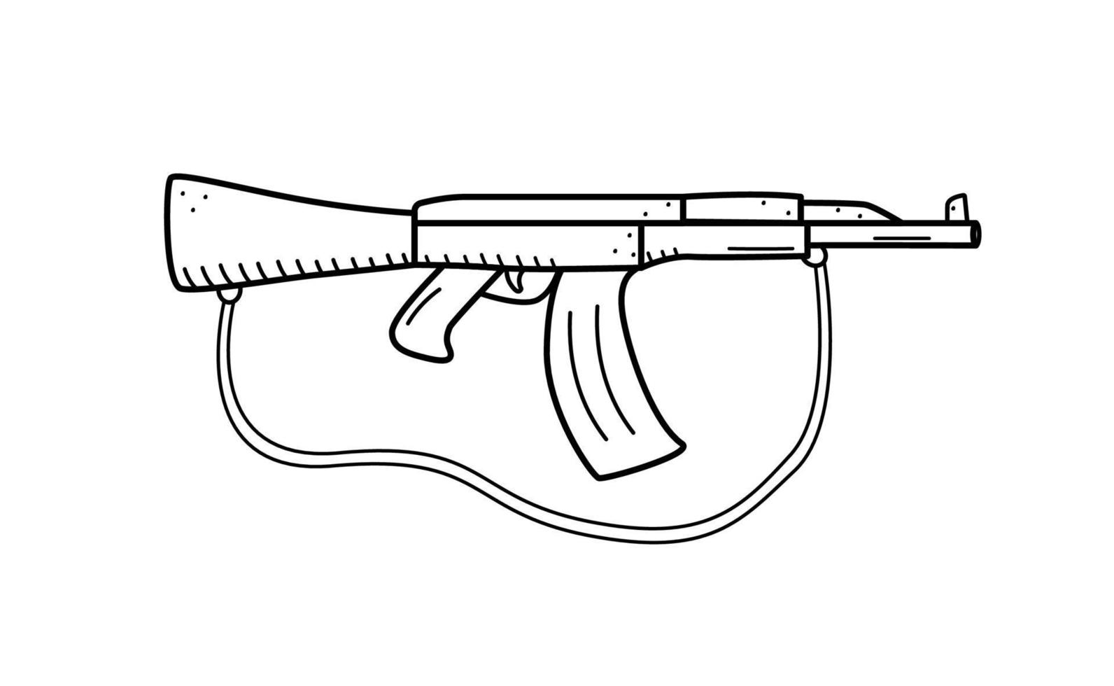 Symbolvektor für automatische Schusswaffen. militärwaffen isolieren auf weiß. vektor