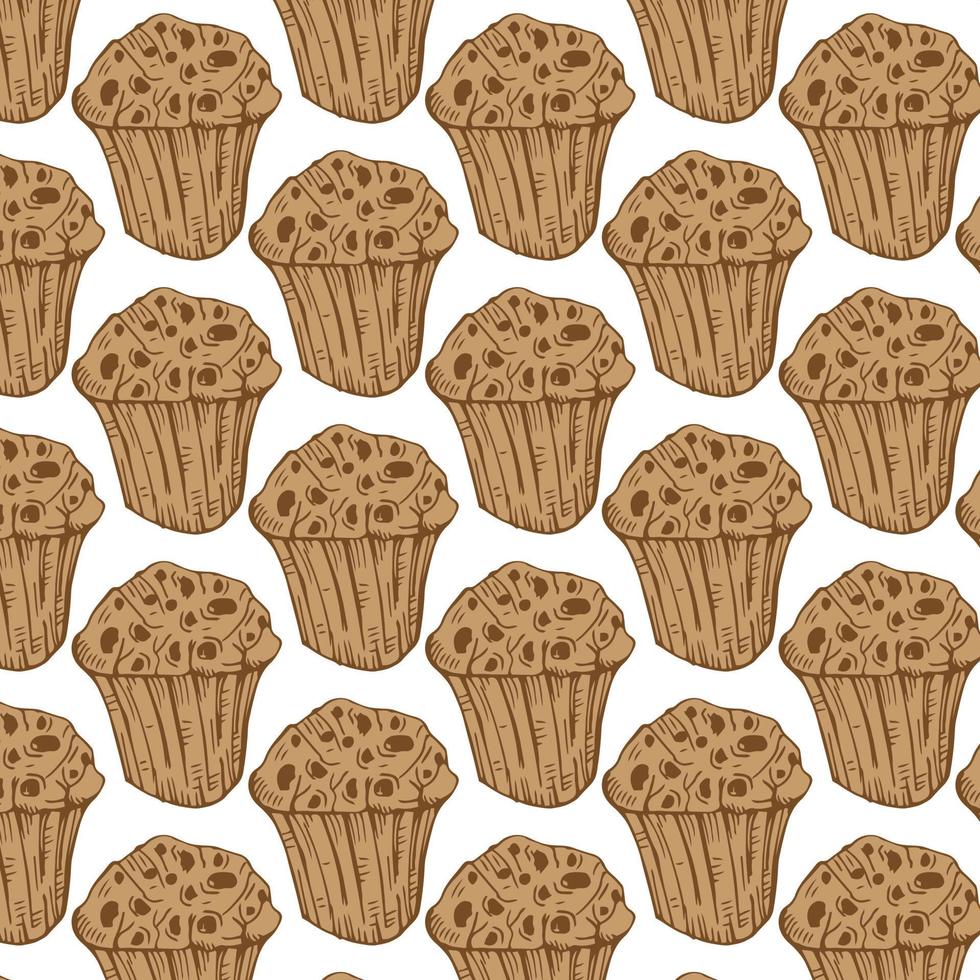 Cupcake Muster Vektor nahtlose Wiederholung für jedes Design