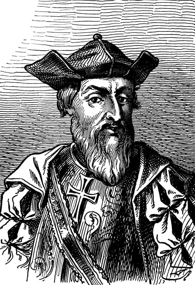 Vasco da Gama, Vintage-Illustration vektor