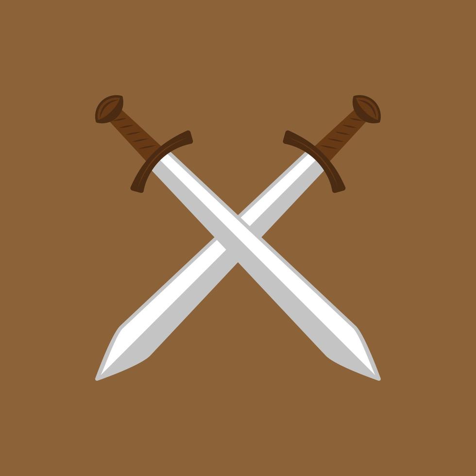 Symbol für isolierte Vektorsymbole mit gekreuzten Schwertern. Emoji-Illustration. Vektor-Emoticon mit gekreuzten Schwertern vektor