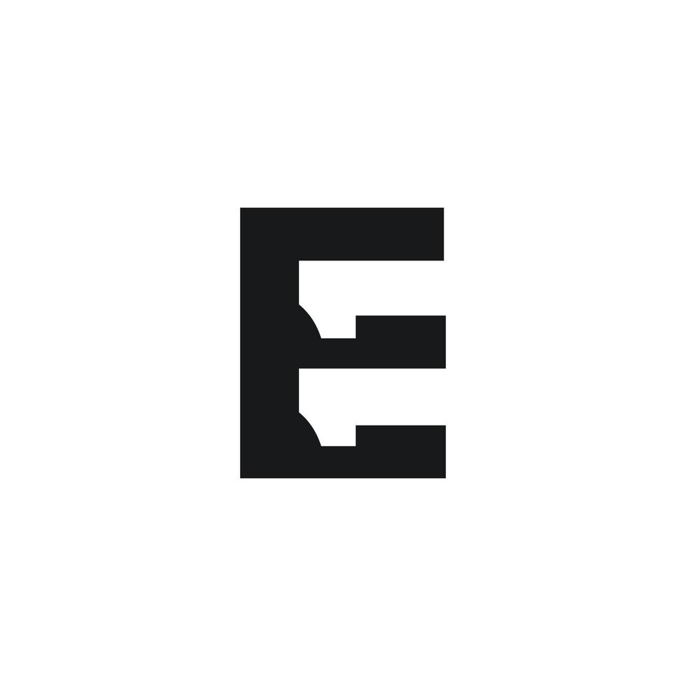 E elf negativer Raum Anfangsbuchstabe Monogramm Vektor Logo Design
