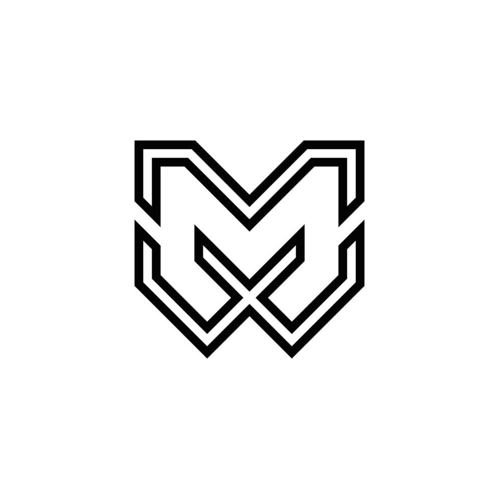abstrakt mw mwx mwm initialer monogram logotyp design, ikon för företag, mall, enkel, elegant vektor